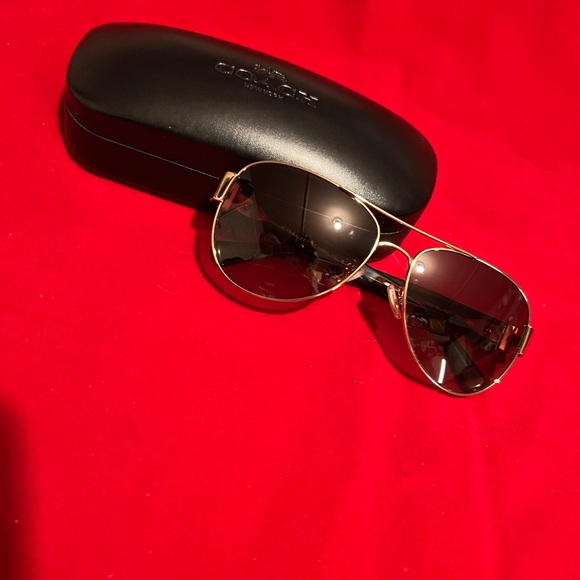 Coach Aviator sunglasses Brown & gold trim - Picture 1 of 4